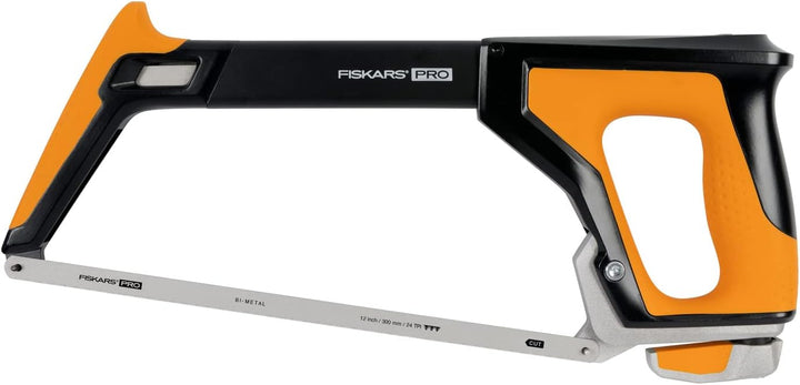 Fiskars Pro Bügelsäge, Sägeblattlänge: 30 cm, 24 TPI, Schwarz/Orange, TrueTension, 1062931 30 cm Büg