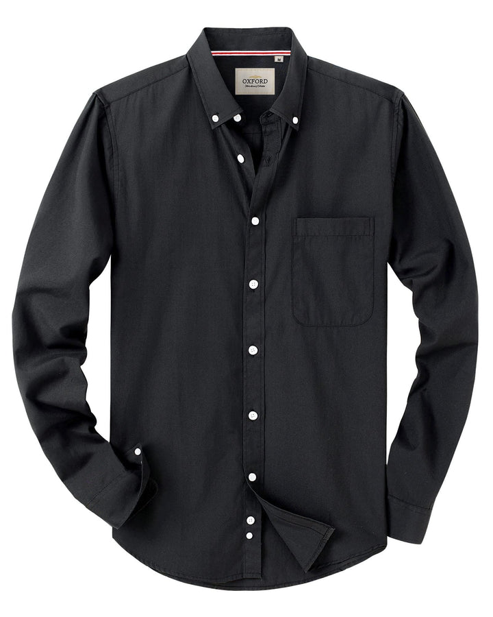 J.VER Oxford Herren Hemd Regular Fit Hemd Langarm Bügelleicht Casual Hemd aus Oxford Button Down Hem