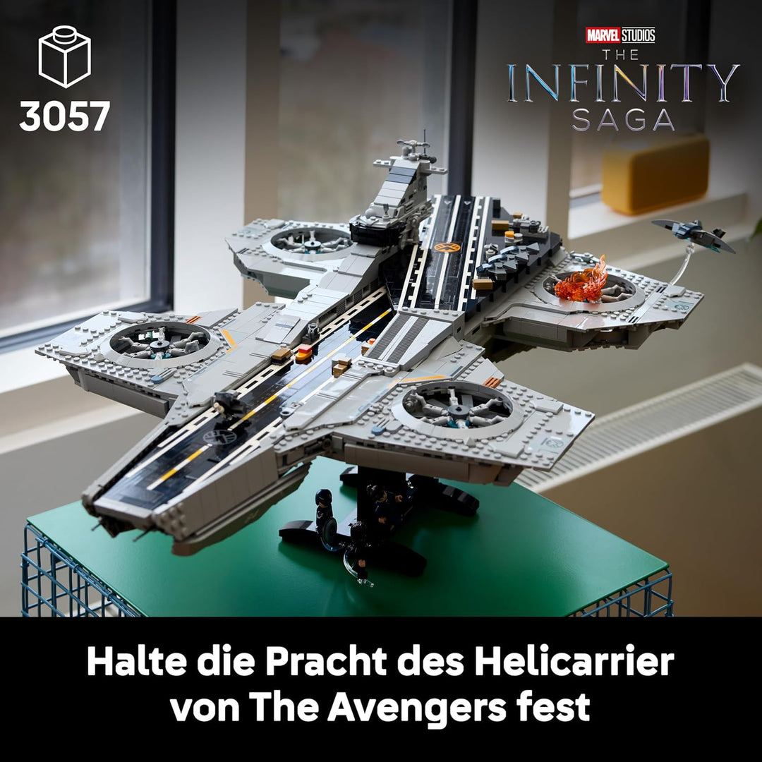 LEGO ǀ Marvel S.H.I.E.L.D.-Helicarrier - Flugzeugträger Modellbau für Erwachsene - 6 Minifiguren ink