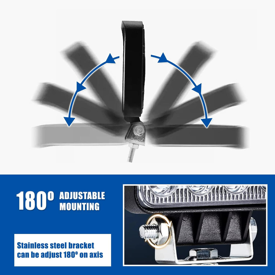 Kalienpie Led arbeitsscheinwerfer 12v Aluminium abs 48W 16 led 6500K 10.5 cm 4.21" arbeitsscheinwerf