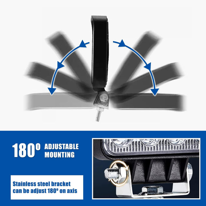 Kalienpie Led arbeitsscheinwerfer 12v Aluminium abs 48W 16 led 6500K 10.5 cm 4.21" arbeitsscheinwerf