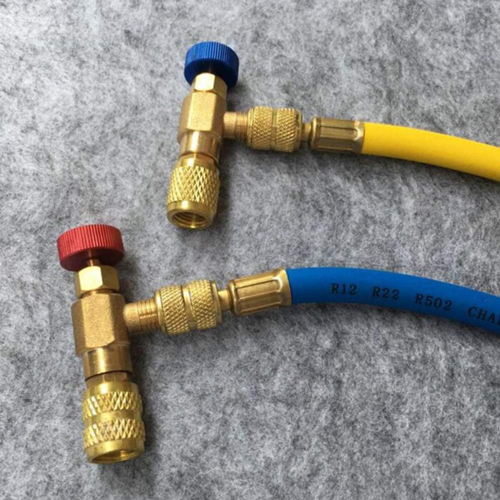 2 Stück Kältefüller Sicherheitsventil Schnellkupplung Klimaanlage R410A R22 Adapter