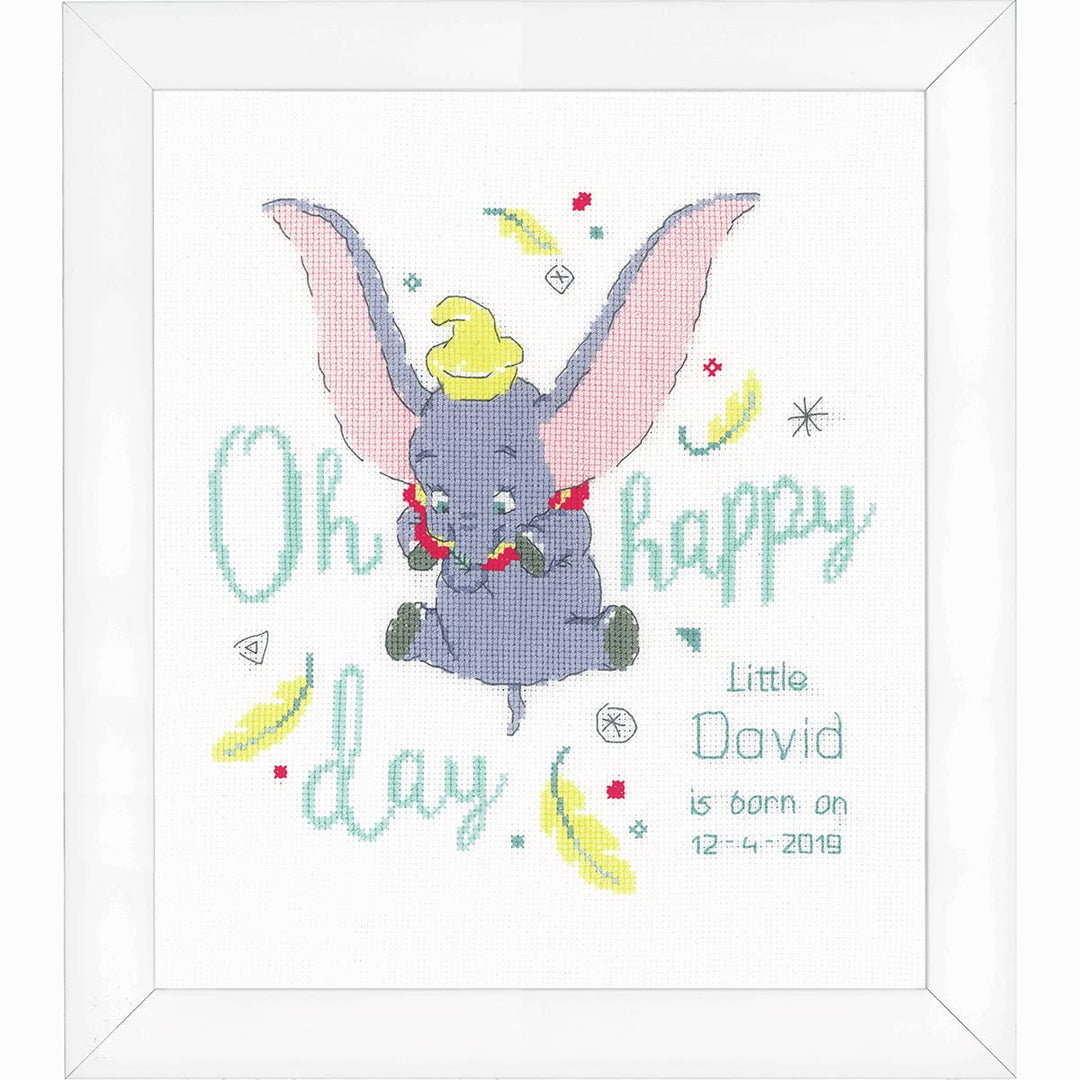 Vervaco PN-0176205 Disney Dumbo Oh happy day I Stickpackung Zählmuster, Baumwolle, mehrfarbig, ca. 2