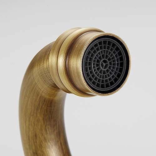 Küchenarmatur, Wandmontage, Antik-Bronze, 360 ° drehbar, doppelte Kontrolle, Pflaume mit Kreuzlenkra