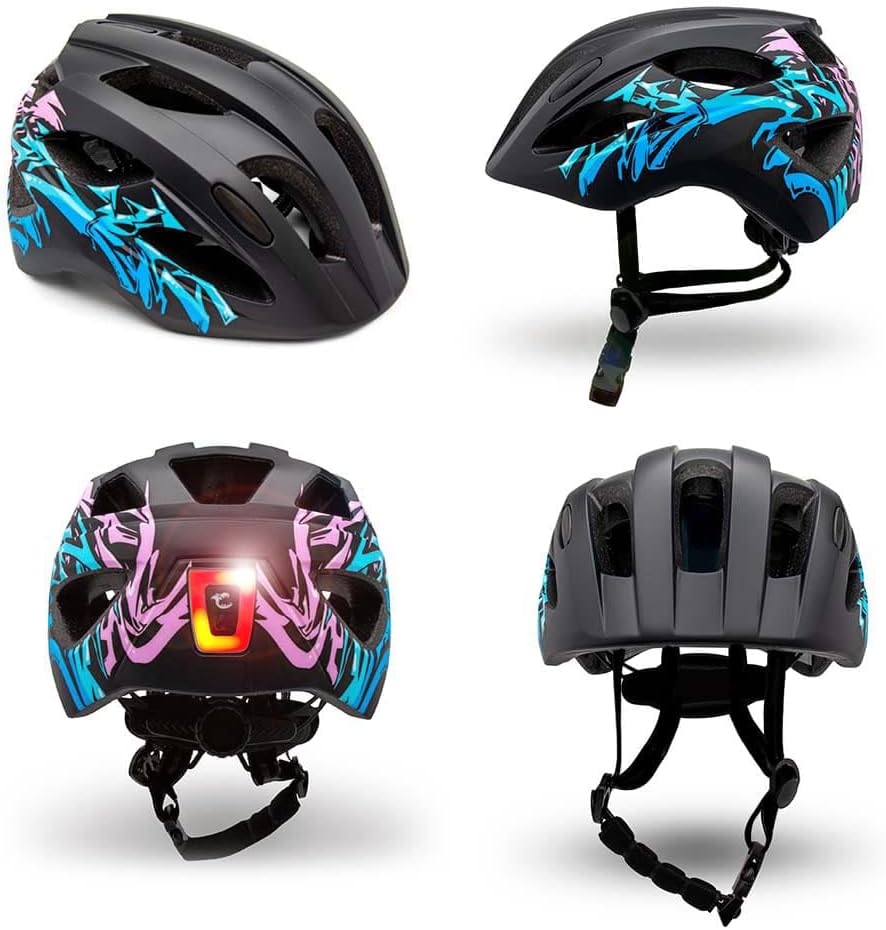 Crazy Safety Cool Kinder Fahrradhelm | Fahrradhelm für Kinder von 6-12 Jahren für Fahrrad, Skateboar