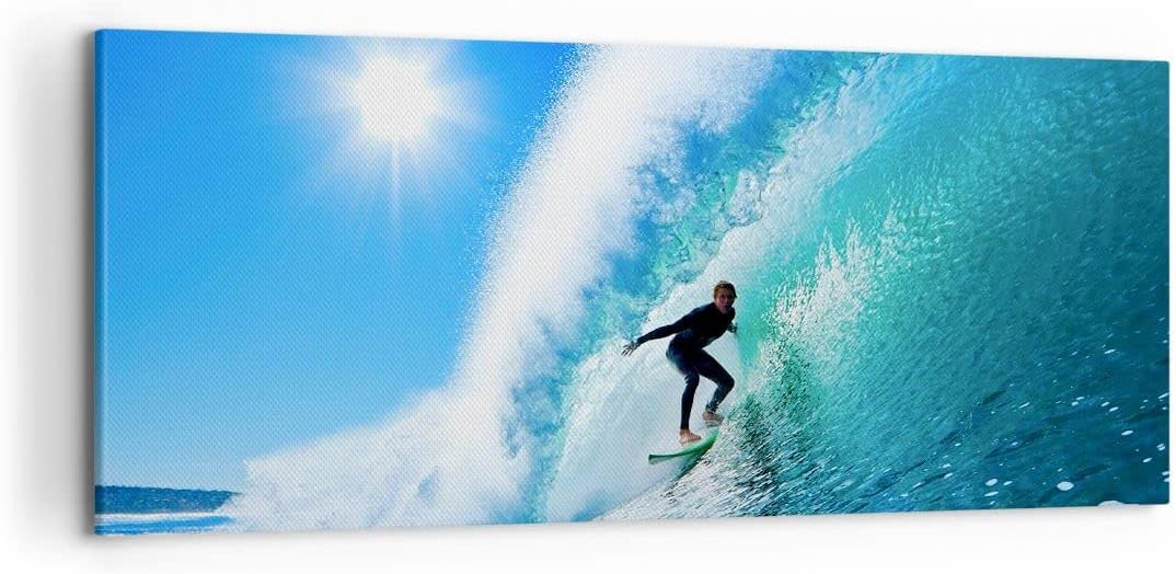 Wandbilder Dekoration Wohnzimmer Windsurfing strand ozean spass Panorama Bilder auf Leinwand 120x50c
