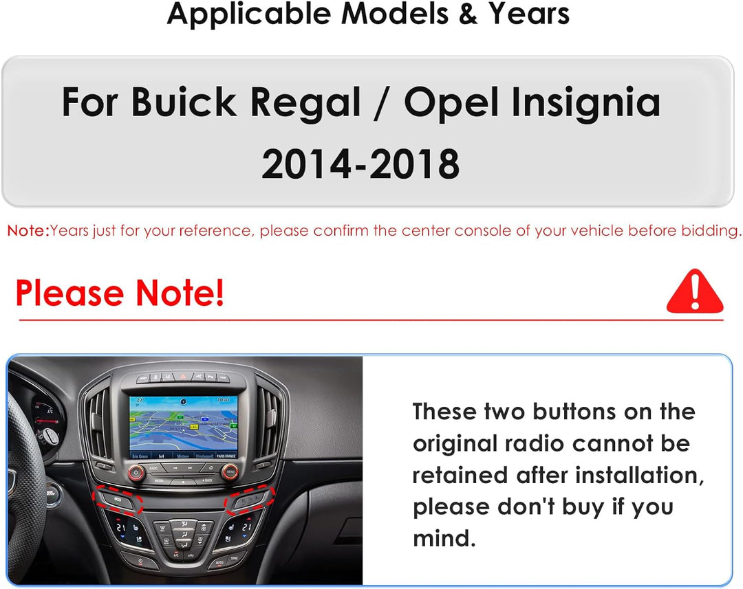 Android 14 9.7 Zoll-Autoradio Vertikaler Bildschirm für Buick Regal for Opel Insignia 2014-2018 unte