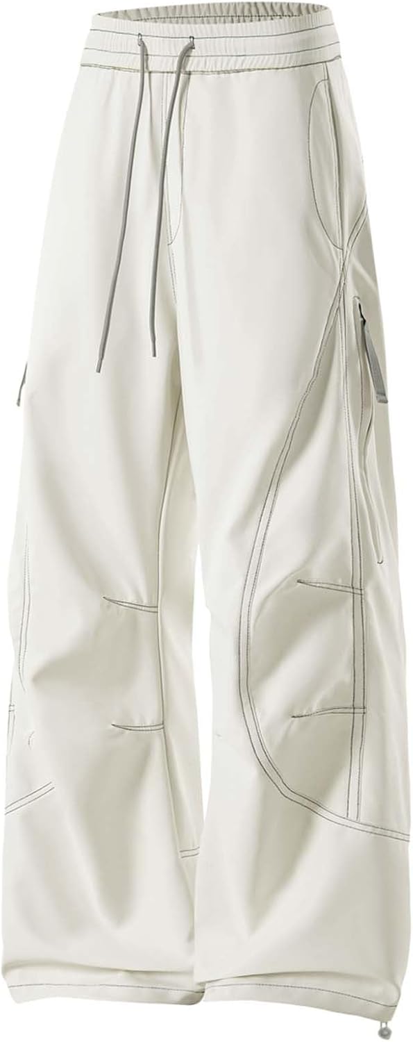 Regenhose Herren wasserdichte Fahrradhose Leichte Winddichte Outdoorhose Elastisch Taille Wanderhose