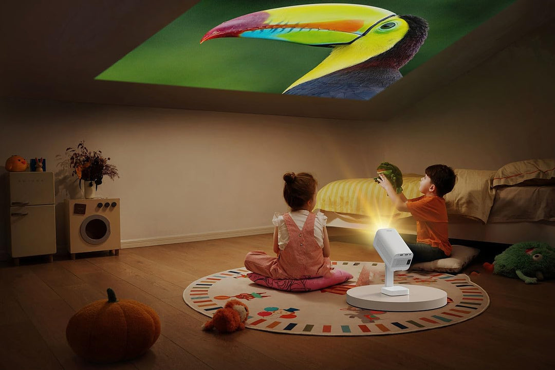 Projektor: WLAN-LED-Mini-Beamer, Full HD nativ, 200 ANSI-lm, 4.800 lm, Bluetooth (LED Heim Beamer, M