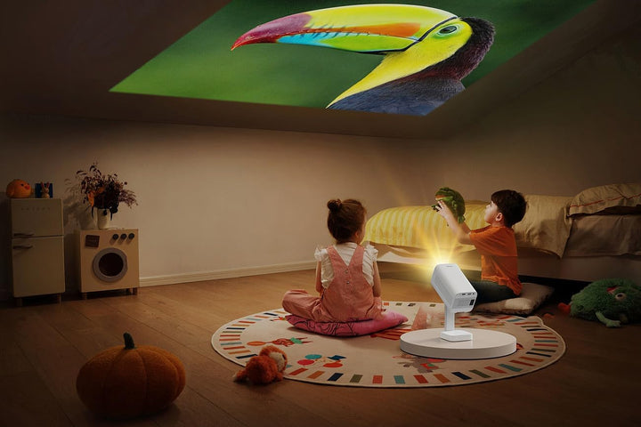 Projektor: WLAN-LED-Mini-Beamer, Full HD nativ, 200 ANSI-lm, 4.800 lm, Bluetooth (LED Heim Beamer, M