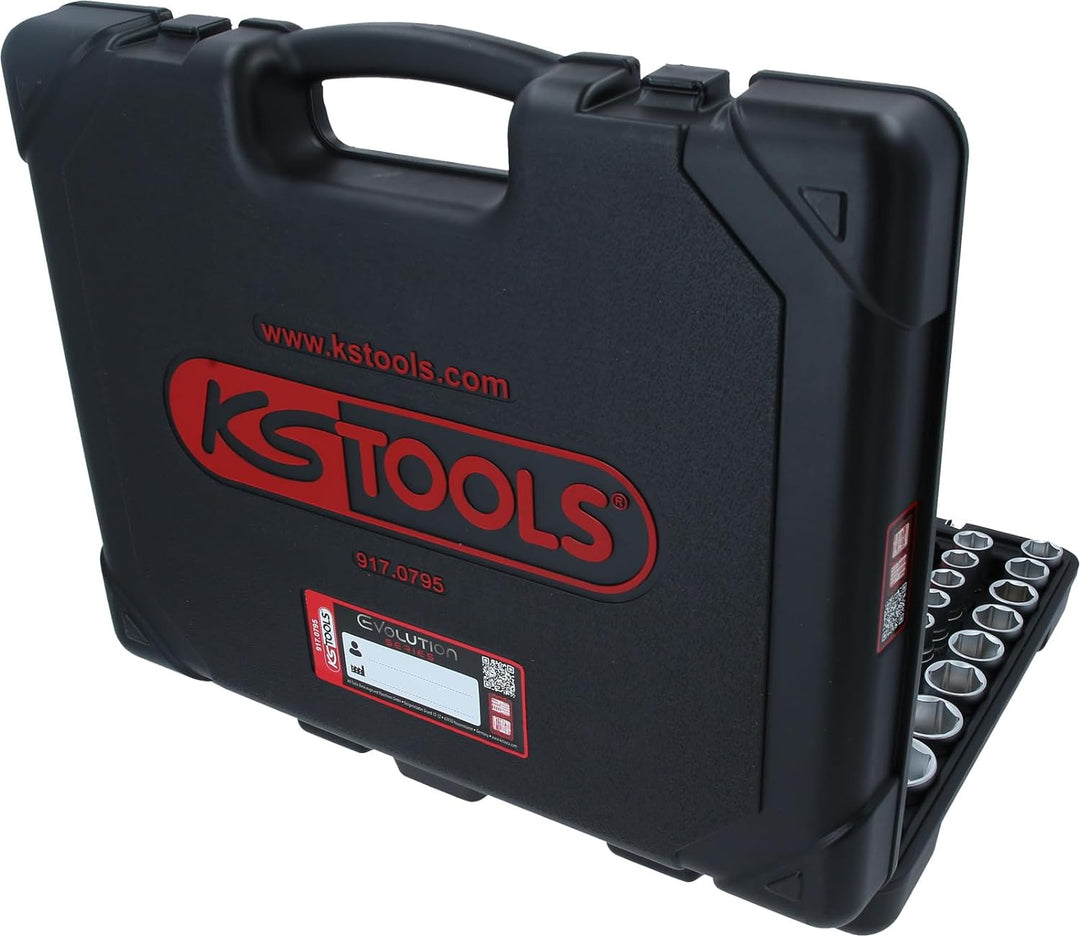 KS Tools 917.0795 1/4 Zoll + 3/8 Zoll + 1/2 Zoll Steckschlüssel-Satz | 195-tlg. & BGS 1214 | Doppel-
