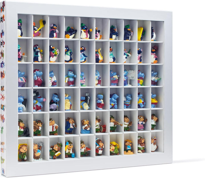 Leuchtturm 344050 Sammelbox Surprise, 60 Fächer mit 50 x 36 x 33 mm, für Ü-Ei-Figuren - Karton bunt