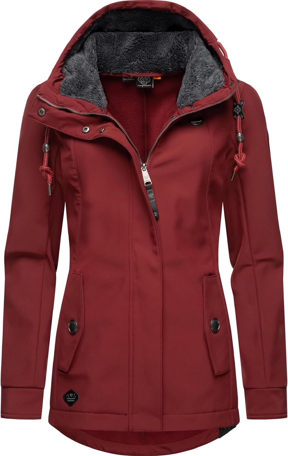 Ragwear Damen Übergangsjacke Funktionsjacke Softshelljacke wasserabweisend mit Kapuze Monadde Softsh