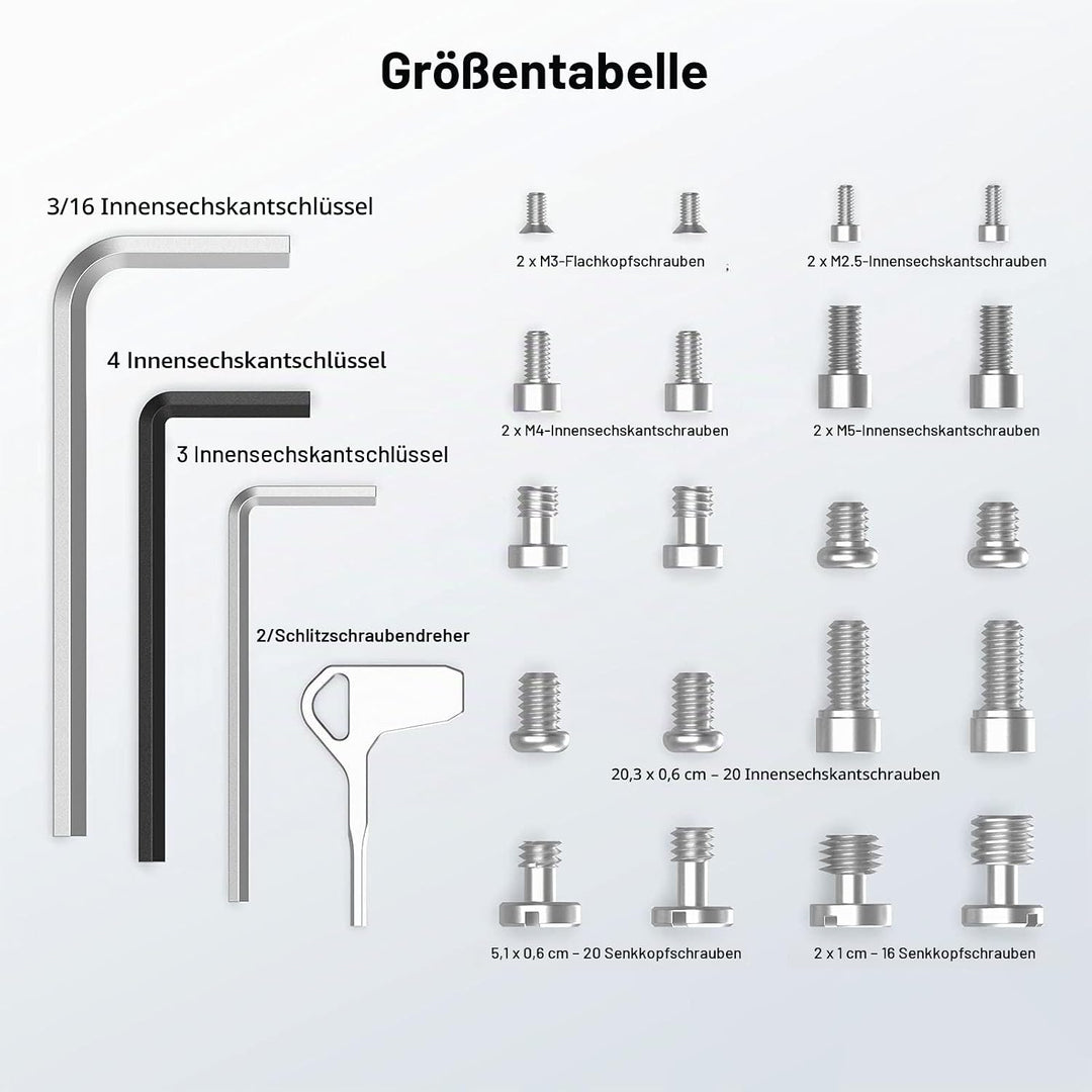 SMALLRIG Aufbewahrungsplatte für Schrauben und Schraubendreher mit Inbusschlüsseln und Funktionsschr