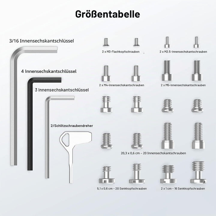 SMALLRIG Aufbewahrungsplatte für Schrauben und Schraubendreher mit Inbusschlüsseln und Funktionsschr
