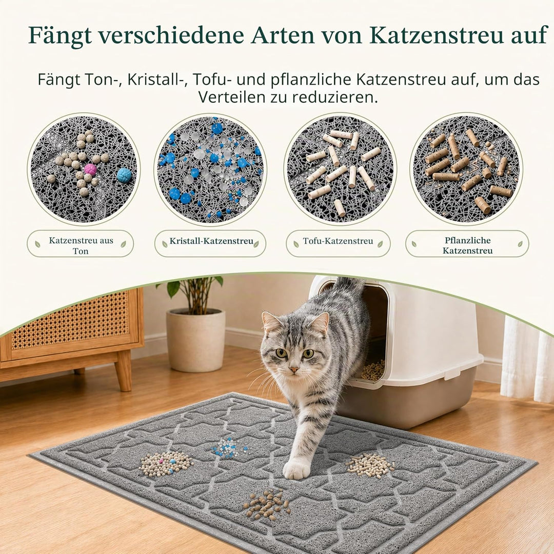 Yimobra Katzenstreumatte, XL Jumbo 90 x 60 cm, Leicht Zu Reinigende Katzenmatten, rutschfest, Wasser