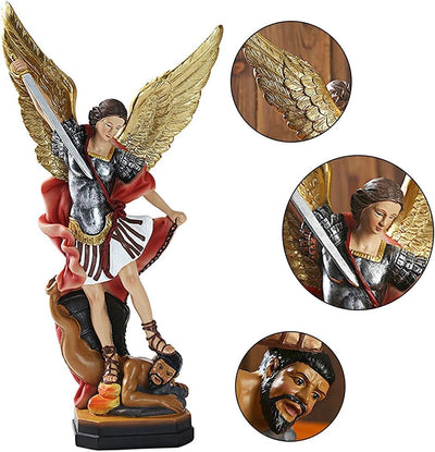 31 cm St. Michael Statue, Erzengel Michael Statue, San Miguel Engel Statue, Erzengel Michael besiegt