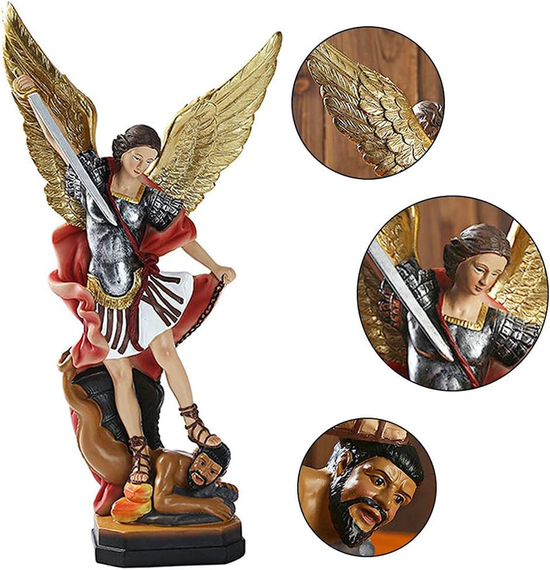 31 cm St. Michael Statue, Erzengel Michael Statue, San Miguel Engel Statue, Erzengel Michael besiegt