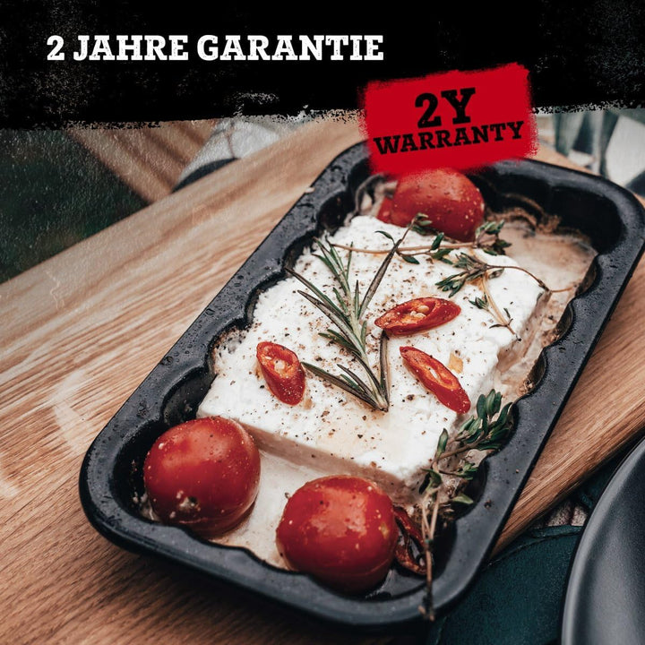 FMprofessional Grillschale aus emailliertem Edelstahl by Fackelmann – Wiederverwendbare Schale für d