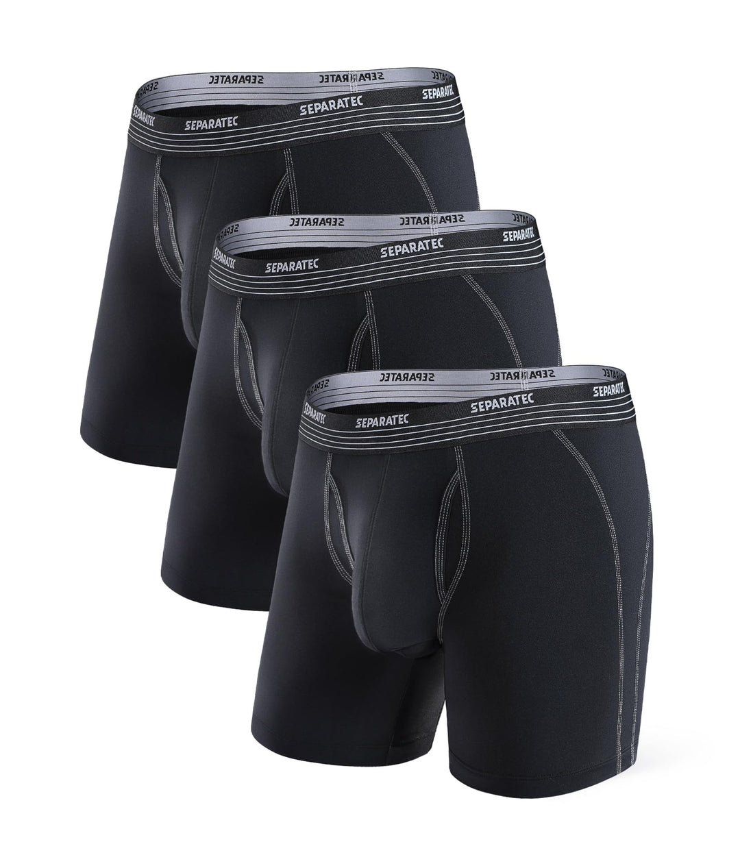 Separatec Sport Boxershorts Herren Schnelltrocknende Unterhosen Männer mit Doppelter Beutel Retrosho