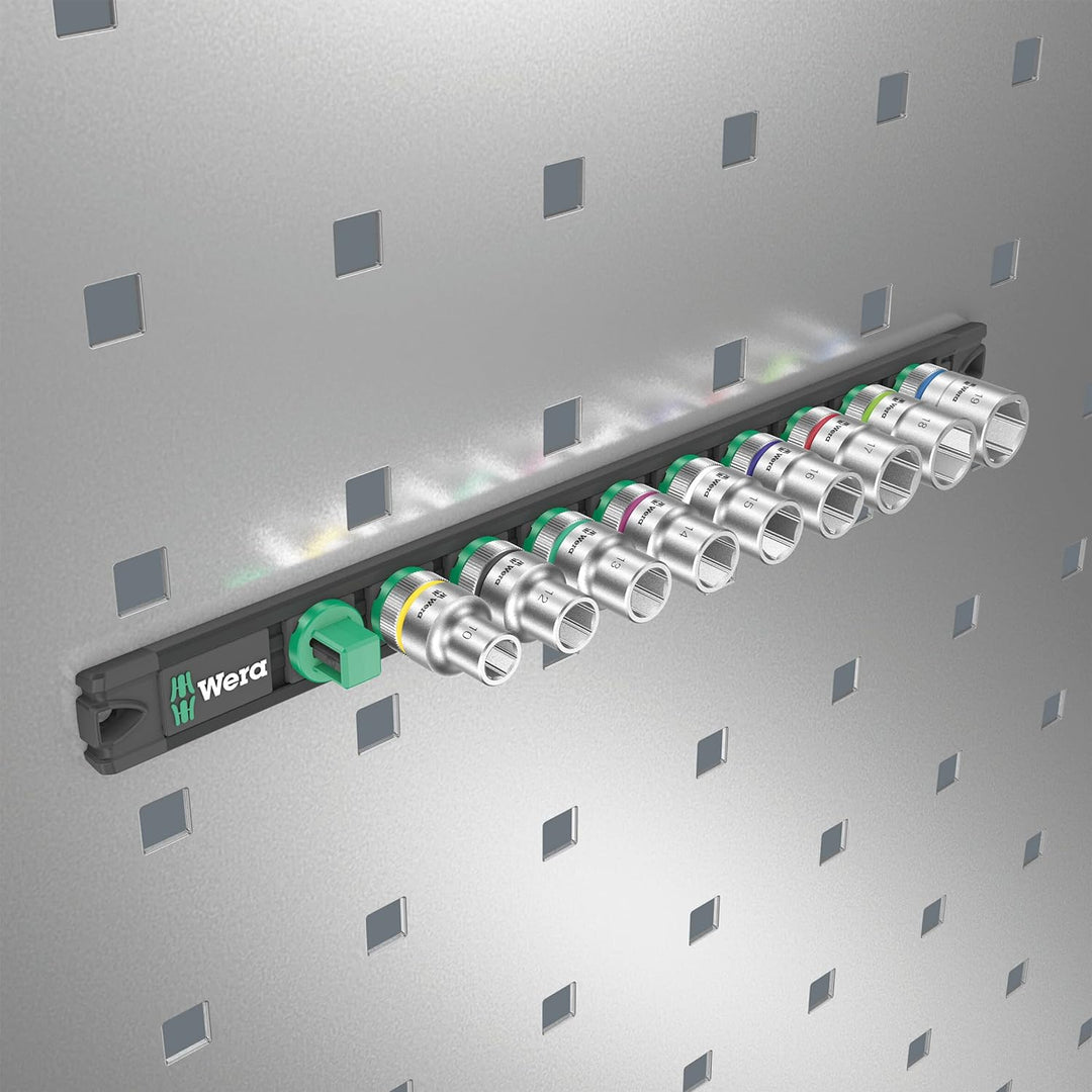 Wera 05005460001 Nuss-Magnetleiste C 4 Zyklop Steckschlüsseleinsatz-Satz, 1/2"-Antrieb, 9-teilig C 4