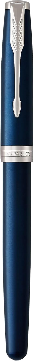 Parker Sonnet Füller | Blaue Lackierung | Füllfederhalter mit mittlerer Feder | Geschenkbox Mittlere