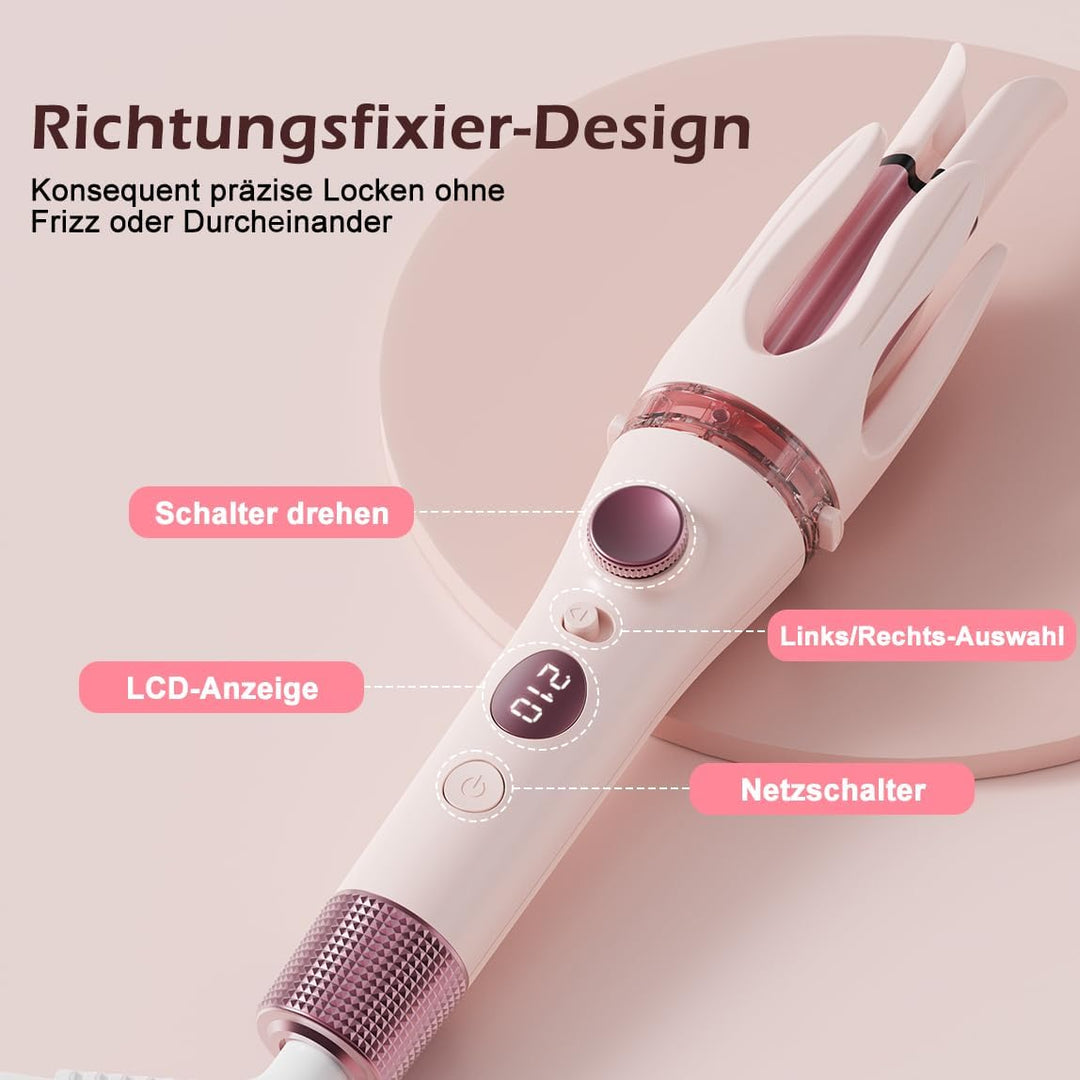 3-in-1 Automatischer Lockenstab (28/32mm Lockenwickler&Glättbürste)–2-Wege-Rotation/Schlitz (Anti-Ve