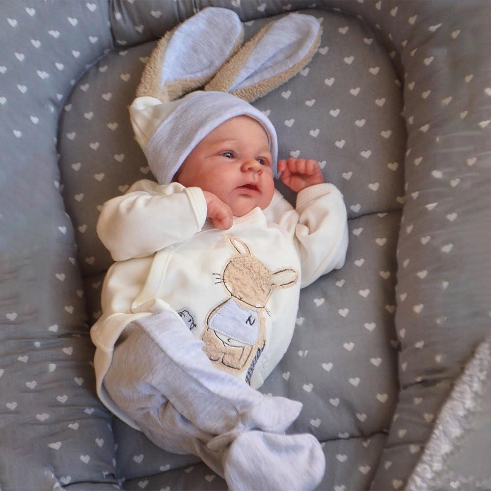 Zero pam Reborn Baby Junge 45CM Reborn Baby Puppe Mit Blaue Augen Lebensechte Babypuppen Puppe