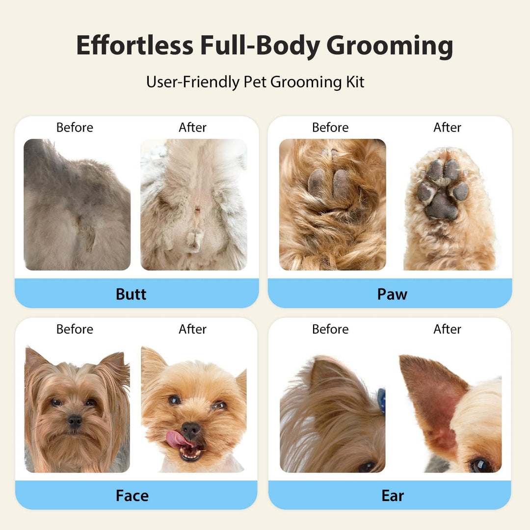 Hundeschermaschine 3 in1 Set,Schermaschine Hund Haarschneidemaschine für Dichtes Verfilztem Fell,Hun