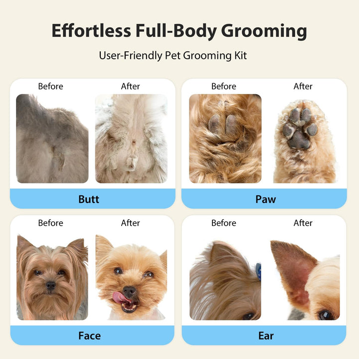 Hundeschermaschine 3 in1 Set,Schermaschine Hund Haarschneidemaschine für Dichtes Verfilztem Fell,Hun