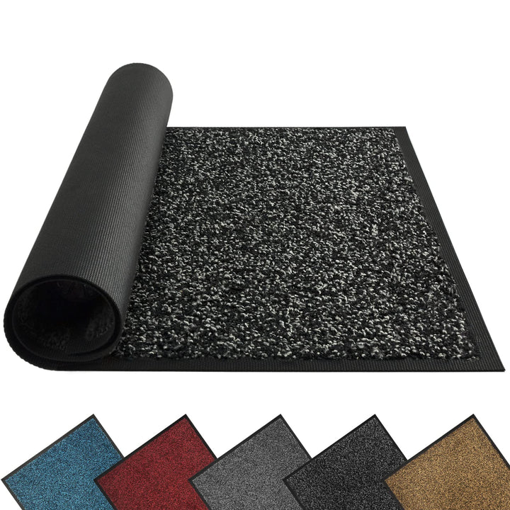 Mibao Fussmatte für Innen & Aussen, 60x120cm Anthrazit Fussmatten, Dauerhaft Waschbar Fussmatte, Sch
