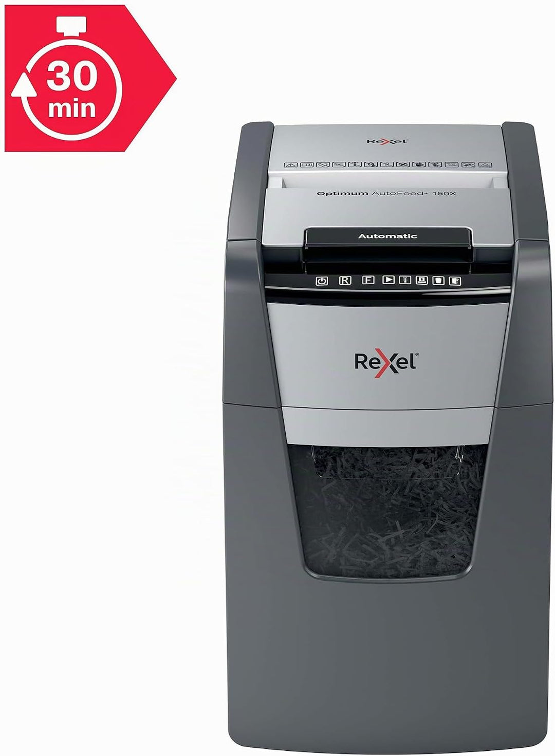 Rexel Optimum AutoFeed+ 150X Automatischer Aktenvernichter, 150 Blatt automatisch, Sicherheitsstufe