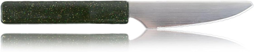 LaXon Messer, Frühstücksmesser, 10 Stk. schwarz, Brotmesser mit Wellenschliff, schwarzes Messer Set,