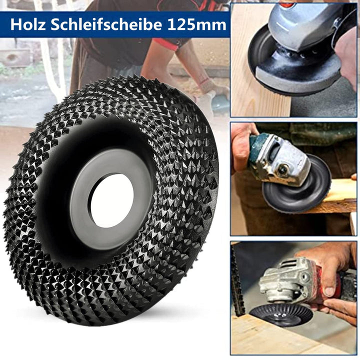 Holz Schleifscheibe für Winkelschleifer 125mm Raspelscheibe Holzschnitzscheibe KettensägeScheibe,Wol