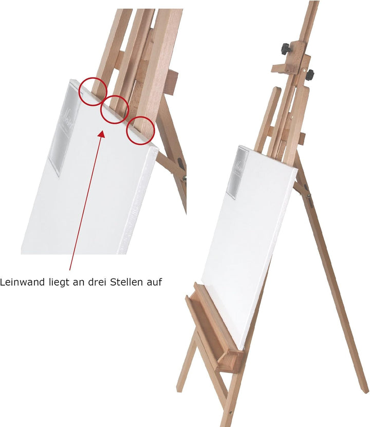 Paintersisters Akademie Staffelei Elba, 66x230 cm klappbare Sitz- und Standstaffelei für Keilrahmen