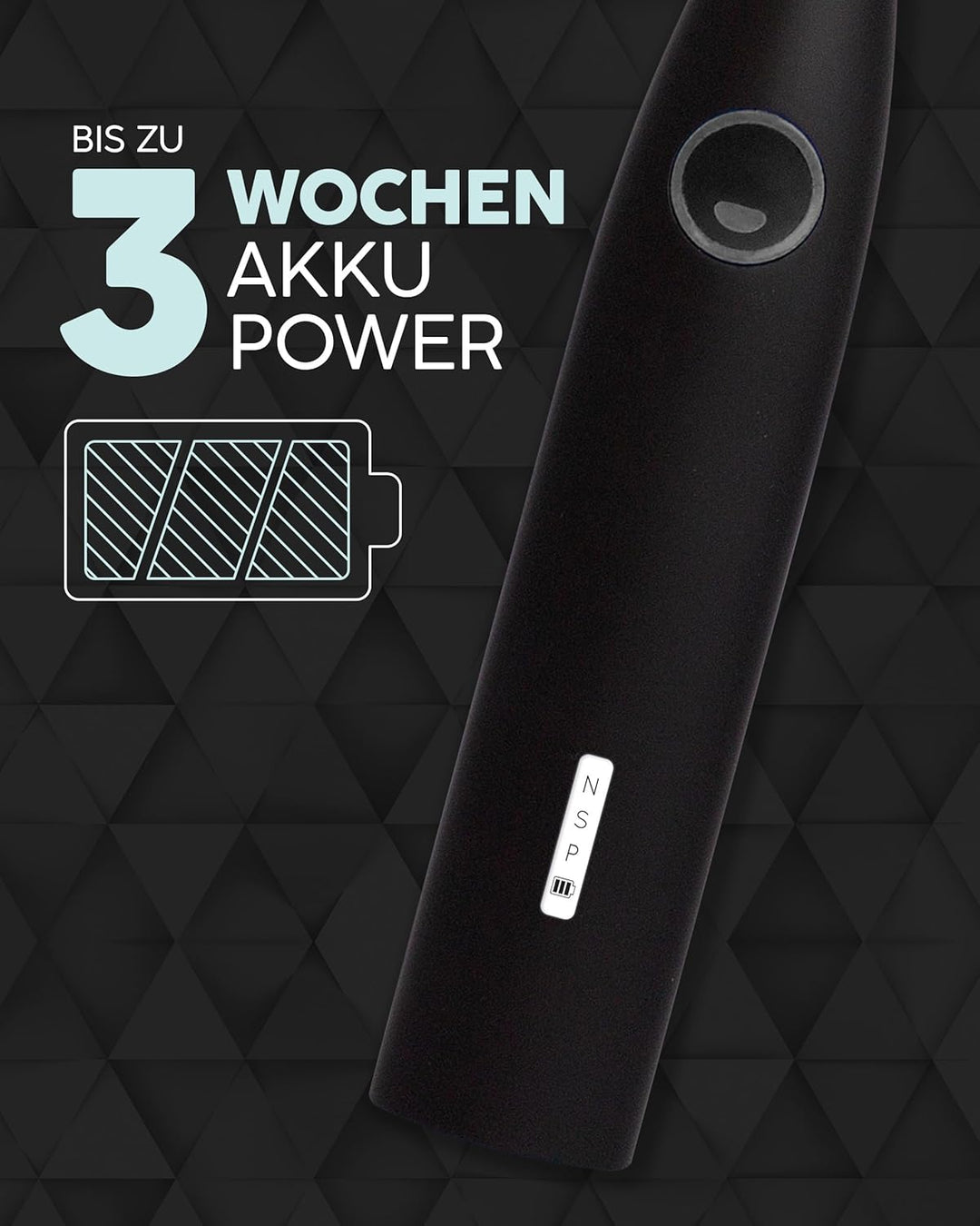 happybrush® Elektrische Zahnbürste Eco R2 - Nachhaltige rotierende Zahnbürste mit Power-Akku inkl. 3