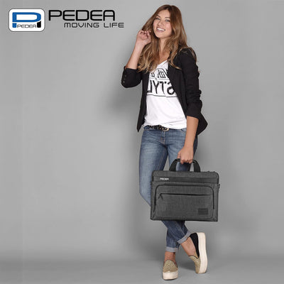 Pedea Laptoptasche URBAN-NICE Notebook Umhängetasche mit Tablet Fach, grau 17,3 Zoll Urban-Nice 17,3