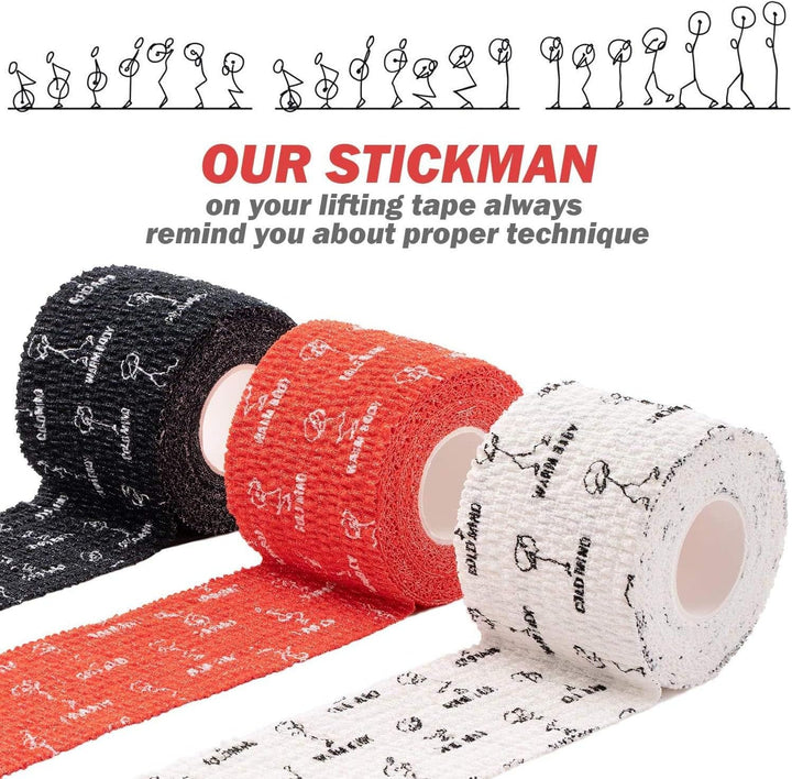 WARM BODY COLD MIND Hook Grip Tape für Gewichtheben - Baumwolle Weightlifting Thumb Tape für Powerli