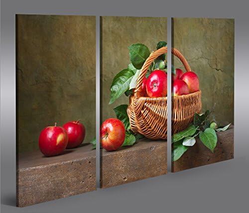 islandburner Bild Bilder auf Leinwand Obstkorb Äpfel Früchte Küche Obst 3p XXL Poster Leinwandbild W
