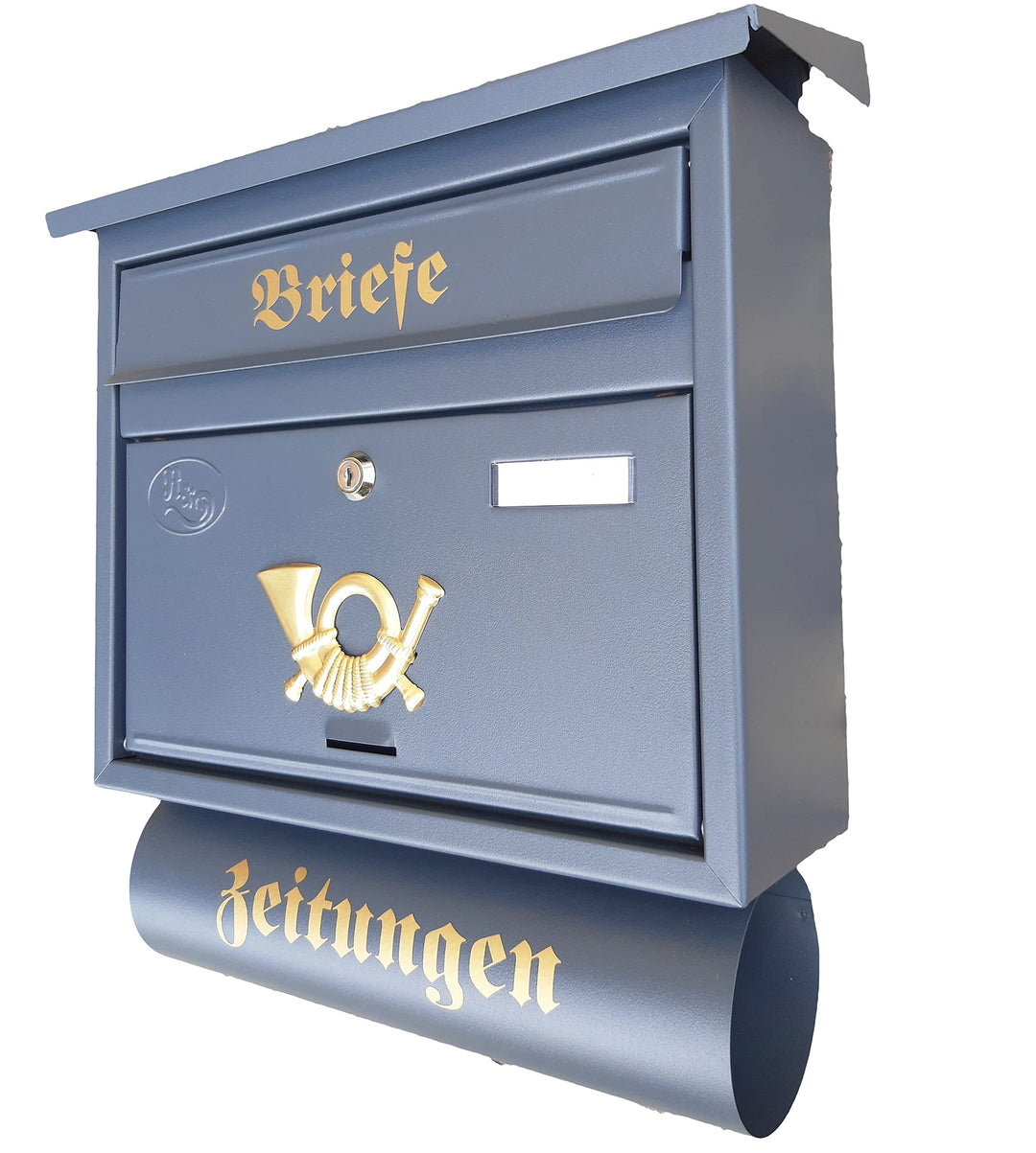 Grosser Briefkasten/Postkasten XXL mit Abnehmbarer Zeitungsrolle Flachdach Katalogeinwurf Zeitungsfa