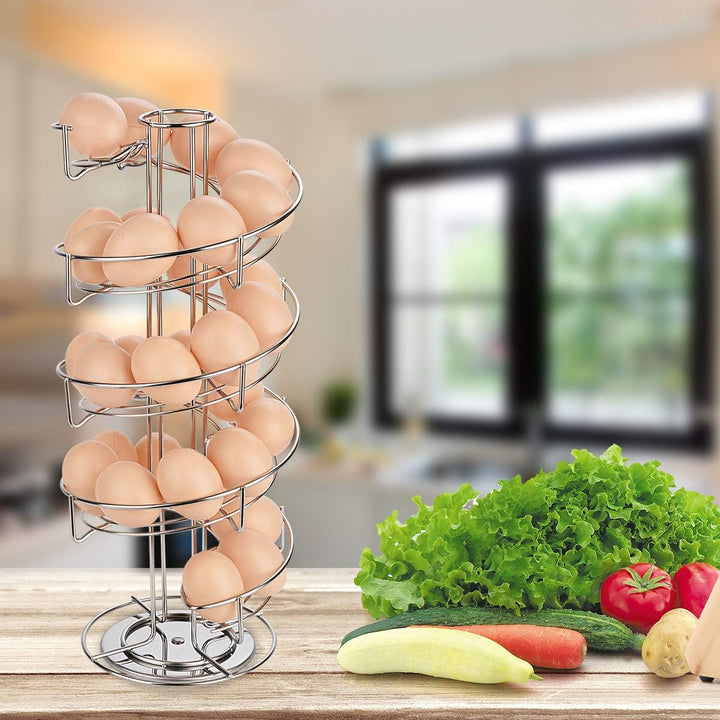Toplife Eierspender, Eierspirale Edelstahl spiralförmiges Design, Eierständer Aufbewahrung für ca. 3