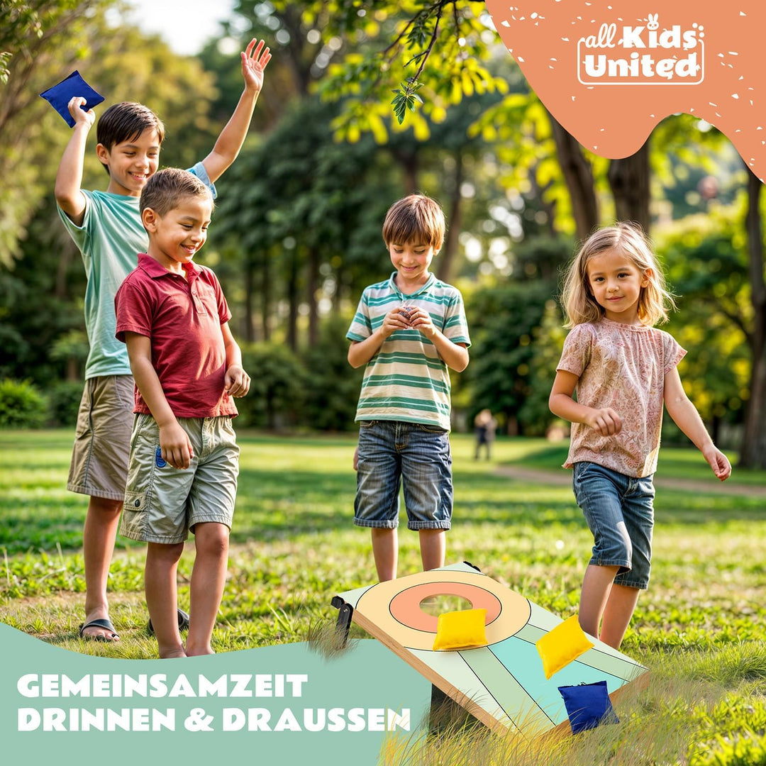 all Kids United® Mini Cornhole-Spiel für Kinder; Indoor &amp; Outdoor Geschicklichkeitsspiel mit Sandsäc