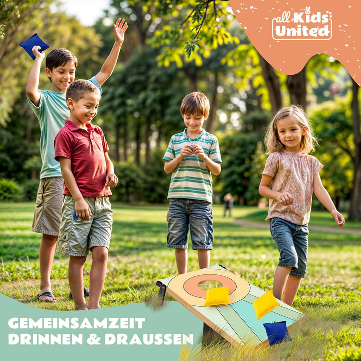 all Kids United® Mini Cornhole-Spiel für Kinder; Indoor &amp; Outdoor Geschicklichkeitsspiel mit Sandsäc