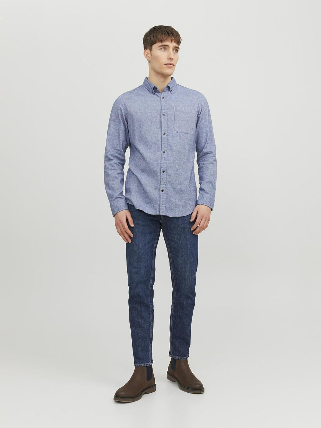 JACK & JONES Male Hemd Slim Fit Hemd XS Faded Denim, XS Faded Denim