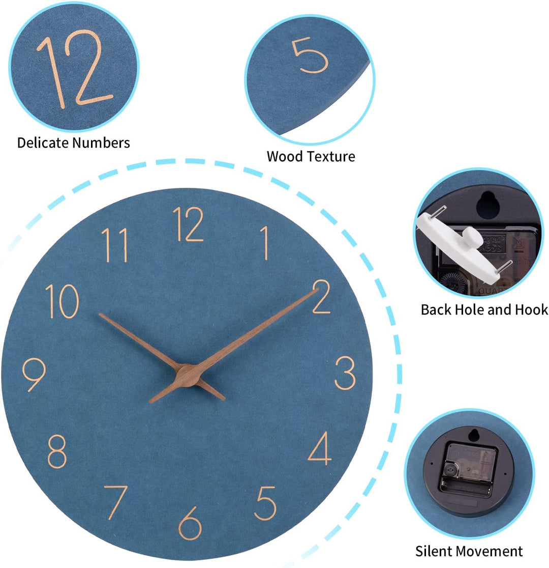 ACCSHINE MDF Holz Wanduhr Ohne TickgeräUsche Lautlos Modern 30cm Quarz Gross Batterie Betriebene Wan