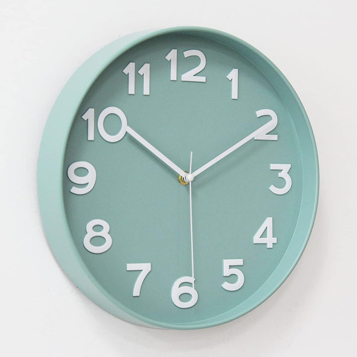 HZDHCLH 30cm geräuschlosem funkuhr wanduhr, digital Gross,für Wohnzimmer, Küche Nordic Green, Nordic