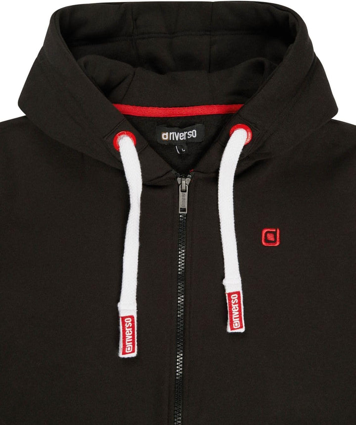 Sweatjacke Herren mit Kapuze Reissverschluss Regular Fit RIVNoah Kapuzenjacke Braun Rot Blau Schwarz