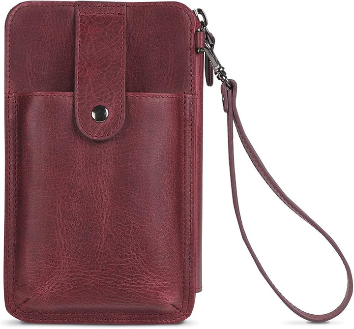 Otto Angelino - OTTANA Echtleder Handtasche - Unisex Damson, Damson