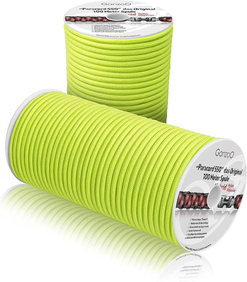 Ganzoo © Paracord 550 Seil | 4mm Ø | Nylon/Polyester |Typ Hybrid | Armband Hunde-Leine | Hunde-Halsb