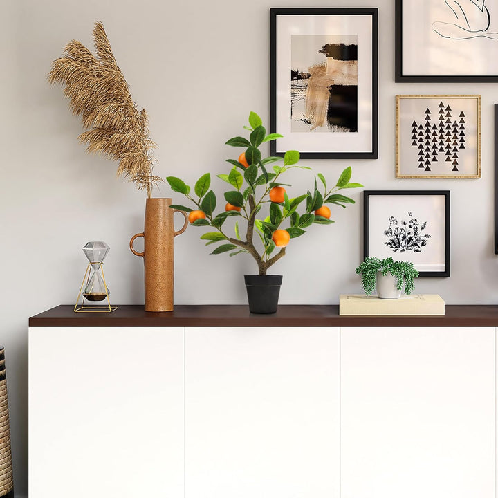 Gresorth 51cm Künstliche Orange Bäume Gefälschte Household Grün Pflanzen Früchte Dekoration mit Kuns